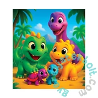 Wooden City 20 db-os fa puzzle - Dínó pajtik (CH99054-SV)