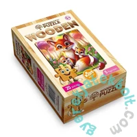 Wooden City 20 db-os fa puzzle - Bájos rókacsalád (CH99058-SV)