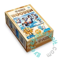 Wooden City 40 db-os fa puzzle - Boldog pingvinek (CH99126-MH)