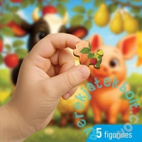 Wooden City 40 db-os fa puzzle - Állatok a farmon (CH99129-MH)