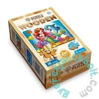 Wooden City 40 db-os fa puzzle - Sellő és delfin (CH99131-MH)