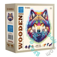 Wooden City 150 db-os fa puzzle - Szivárvány farkas (HE0205-M)