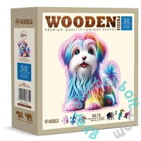 Wooden City 50 db-os fa puzzle - Boldog kiskutya (HE0207-M)