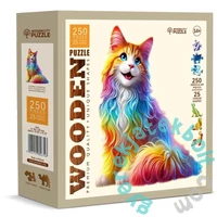 Wooden City 250 db-os fa puzzle - Színes cica (HE0318-L)