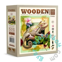 Wooden City 505 db-os fa puzzle - Kaméleon virágok között (HE0503-XL)