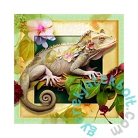 Wooden City 505 db-os fa puzzle - Kaméleon virágok között (HE0503-XL)