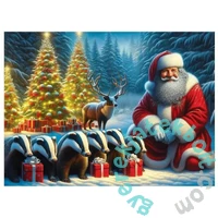 Wooden City 150 db-os fa puzzle - Mikulás és a borzok (NB0602-M)