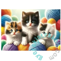 Wooden City 150 db-os fa puzzle - Cicák és gombolyagok (NB0603-M)