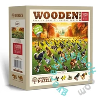 Wooden City 1000 db-os fa puzzle - Kakiló kutyák (NB0817-XL)