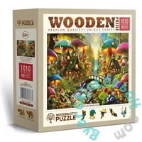 Wooden City 1010 db-os fa puzzle - Gombafalva (NB0819-XL)