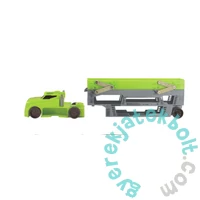 Dickie 38 cm-es Autószállító emeletes kamion kisautóval - zöld-sárga (203747002)