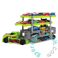 Dickie 38 cm-es Autószállító emeletes kamion kisautóval - zöld-sárga (203747002)