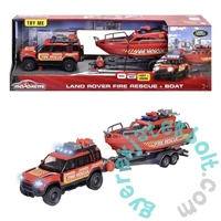 Majorette Grand Series Land Rover Tűzoltóautó hajóval - 22 cm (213716001038)