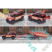 Majorette Grand Series Land Rover Tűzoltóautó hajóval - 22 cm (213716001038)