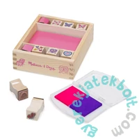 Melissa and Doug 8 db-os fa nyomda készlet - Pillangó és szív (2415)