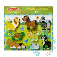 Melissa and Doug 8 db-os fa forma puzzle - Kis kedvencek (3724)