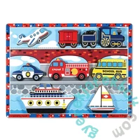 Melissa and Doug 9 db-os fa forma puzzle - Járművek (3725)