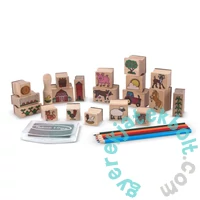 Melissa and Doug 20 db-os fa nyomda készlet ceruzákkal - Farm (8592)