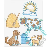 Melissa and Doug 20 db-os fa nyomda készlet ceruzákkal - Farm (8592)