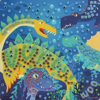 Sycomore - Stick and Fun - Mozaikkép készítő készlet - Dinoszauruszok