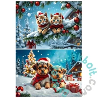 Alipson 2 x 500 db-os puzzle - Christmas Kittens and Puppies (50260)