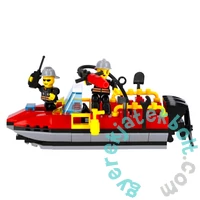 AlleBlox - Fire Brigade Tűzoltó csónak 118 db-os építőkocka játékszett (AB1014)