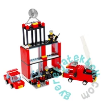AlleBlox - Fire Brigade Tűzoltóállomás tűzoltóautókkal 245 db-os építőkocka játékszett (AB1011)