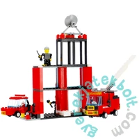 AlleBlox - Fire Brigade Tűzoltóállomás tűzoltóautókkal 245 db-os építőkocka játékszett (AB1011)