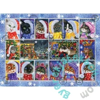 Anatolian 1000 db-os puzzle - Christmas Cat Stamp Collection (1103)