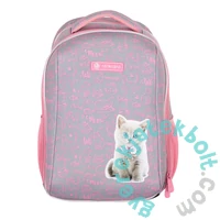 Cicás ergonomikus iskolatáska, hátizsák - 2 rekeszes - Pinky Kitty - Astrabag