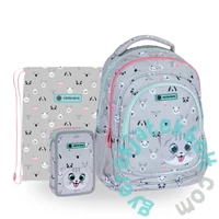 Kitty The Cute cicás ergonomikus iskolatáska szett - emeletes tolltartóval (502023070-1-szett)