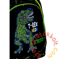 Neon T-REX dinoszauruszos iskolatáska, hátizsák - 3 rekeszes - Astrabag