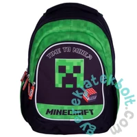 Minecraft ergonomikus iskolatáska, hátizsák - 3 rekeszes, mellpánttal - Time to mine T