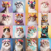 Bboldin 1000 db-os puzzle - Flower Crown Cat (Z-570)