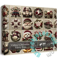 Bboldin 1000 db-os puzzle - Vintage Christmas Fabric Fun (PT-473)