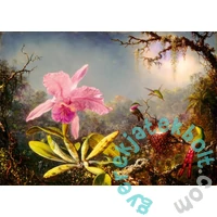 Bluebird 1000 db-os Art by puzzle - Martin Johnson Heade - Cattleya Orchid and Three Hummingbirds, 1871 (60097)