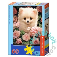 Castorland 60 db-os puzzle - Kiskutya rózsákkal (B-066261)