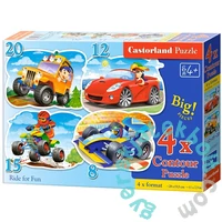 Castorland 4 az 1-ben puzzle (8,12,15,20 db-os) - Vidám száguldás (B-043057)