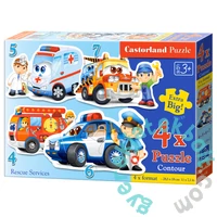 Castorland Sziluett puzzle (4,5,6,7 db-os) - Mentő járművek (B-04393)