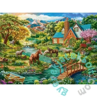 Castorland 2000 db-os puzzle - Idilli ház, lovakkal (C-200931)