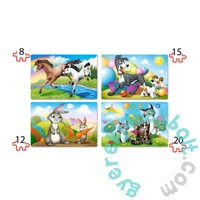 Castorland 4 az 1-ben puzzle (8,12,15,20 db-os) - Anyák és kicsinyeik (B-041053)