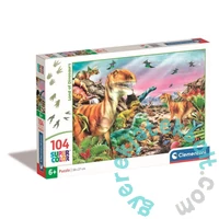 Clementoni 104 db-os Szuper Színes puzzle - Dinoszauruszok földje (25768)