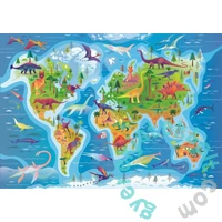 Clementoni 180 db-os Szuper Színes puzzle - Dinoszauruszok térkép (29790)
