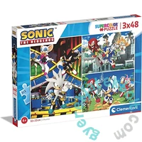 Clementoni 3 x 48 db-os Szuper Színes puzzle - Sonic (25280)