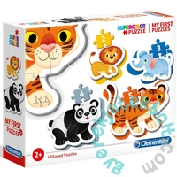 Clementoni 4 az 1-ben Bébi sziluett puzzle (2,3,4,5 db-os) - Vadállatok (20810)