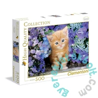 Clementoni 500 db-os puzzle - Vörös cica virágok közt (30415)
