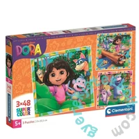 Clementoni 3 x 48 db-os puzzle - Dóra, a felfedező (25078)