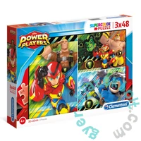 Clementoni 3 x 48 db-os Szuper Színes puzzle  - Power Players (25258)