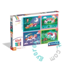 Clementoni  4 az 1-ben Szuper színes puzzle (12,16,20,24 db-os) - Egy nap, az Unikornissal (21740)