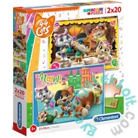 Clementoni 2 x 20 db-os puzzle - 44 csacska macska - Meow! (24758)